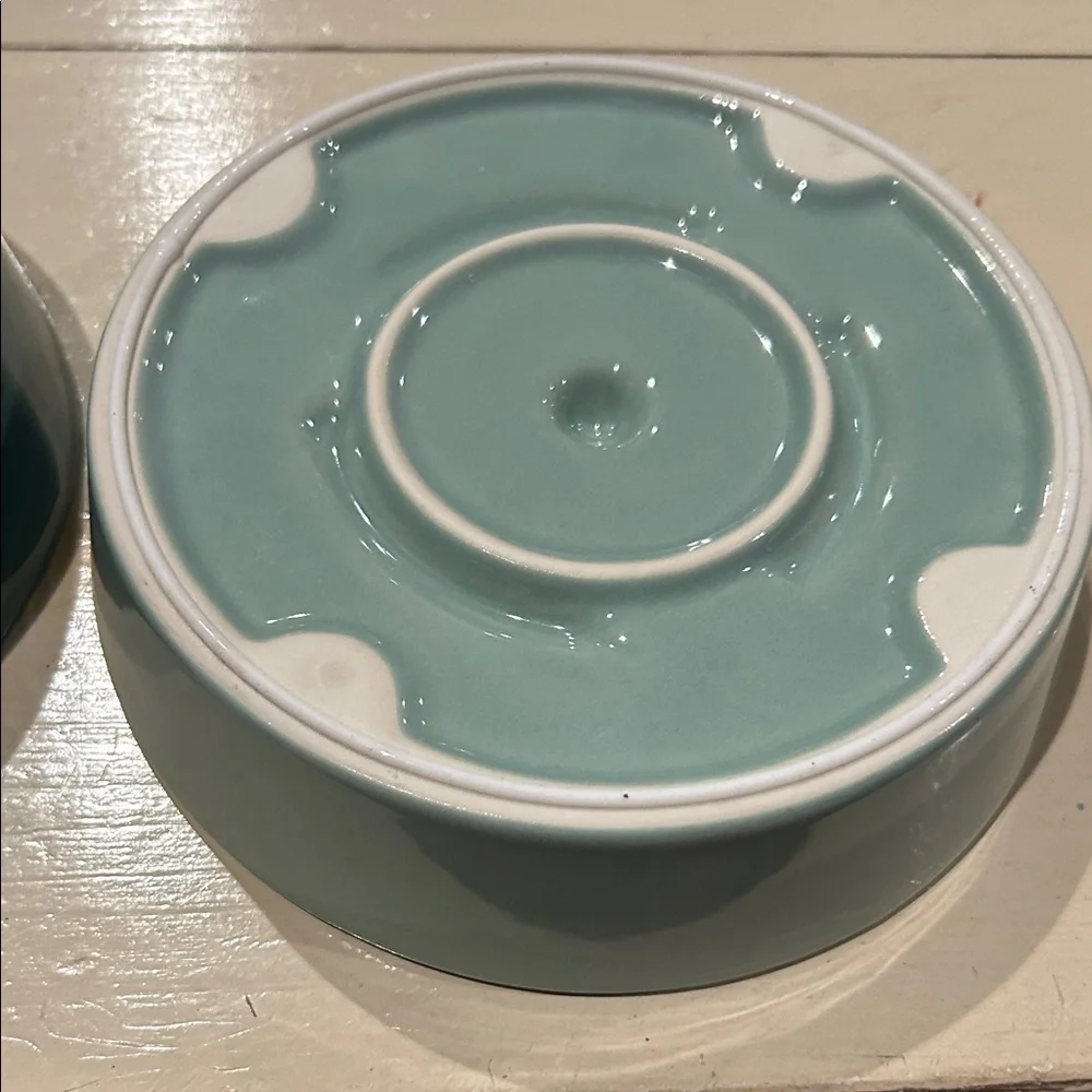 Set of Two Green Slow Feeder Pet Bowls
